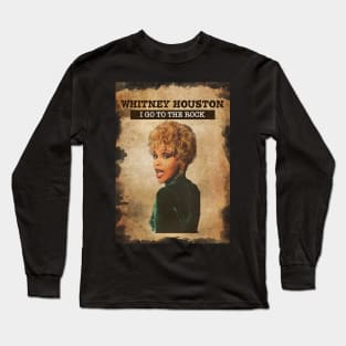 Vintage Old Paper 80s Style Whitney Houston Long Sleeve T-Shirt